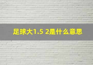 足球大1.5 2是什么意思